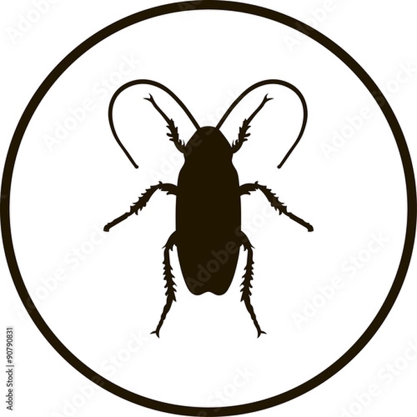 Fototapeta Силуэт таракана в круге