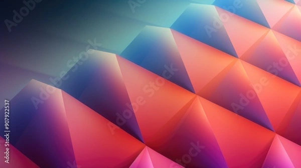 Fototapeta Geometric shapes with smooth gradients creating an illusion of depth