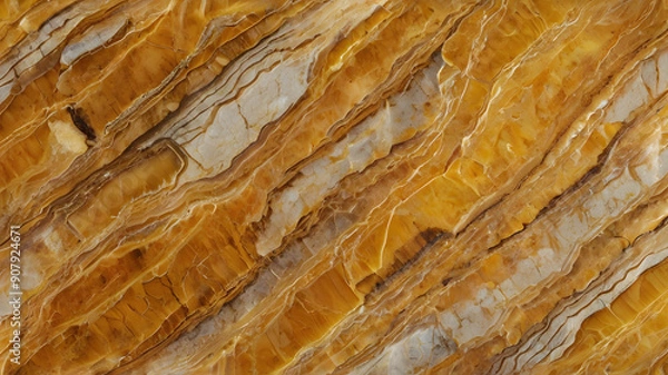 Fototapeta golden quartzite with a sparkling appearance and layered patterns