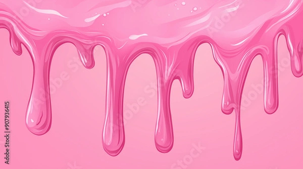 Fototapeta Dripping Liquid Slime, Glossy and Viscous Texture. Ideal for Creative Designs, Fun Visuals, and Kids' Projects. Perfect for Highlighting Playful Themes, Messy Art, and Craft Projects.