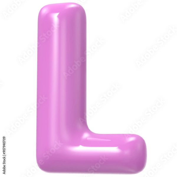 Fototapeta L Font 3D Render