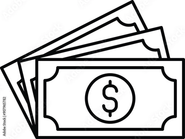 Fototapeta Banknote Icon for Currency and Financial Transactions