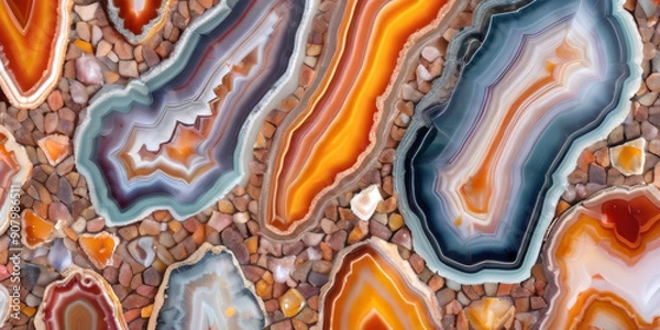 Obraz abstract background, agate stone in the section
