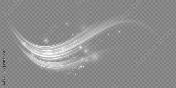 Fototapeta Cold winter wind texture. Holiday vector blizzard. Christmas effect of a cold blizzard. Vector PNG.