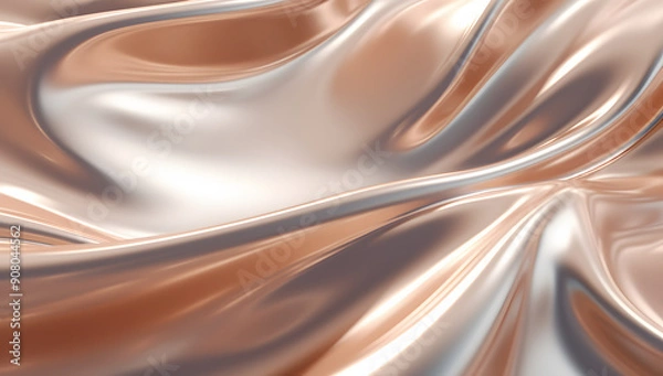 Fototapeta Silky smooth golden fabric waves creating a luxurious texture, luxurious, silk, smooth, golden, fabric, waves, elegant, luxurious