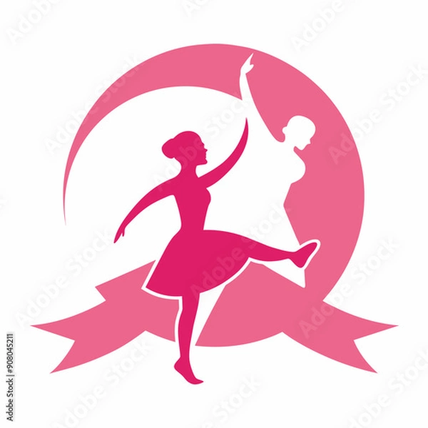 Fototapeta silhouette of a ballerina dancing