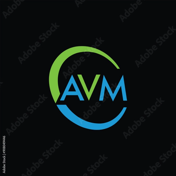 Fototapeta AVM logo design vector template