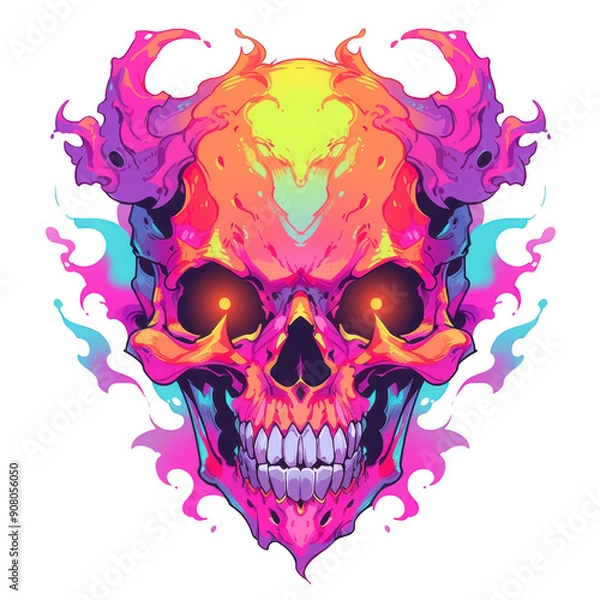 Obraz Neon Skull Illustration