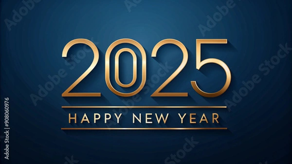 Obraz Embrace the new year in 2025 with a modern, dark, minimalist design