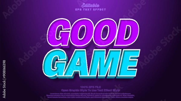 Obraz Good game text effect, editable text bold and fun style.