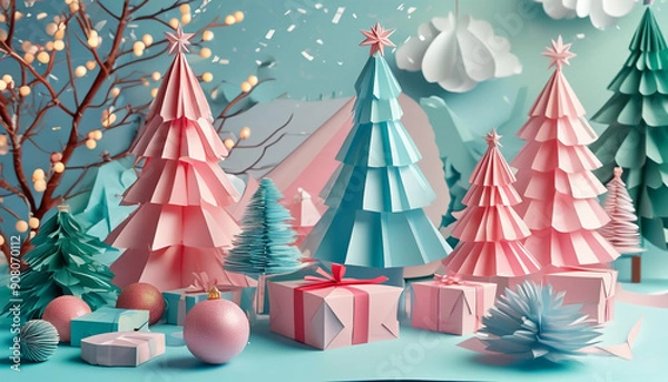 Obraz christmas tree and gifts