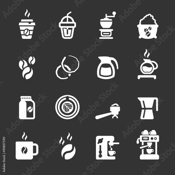 Obraz coffee icon set, vector eps10