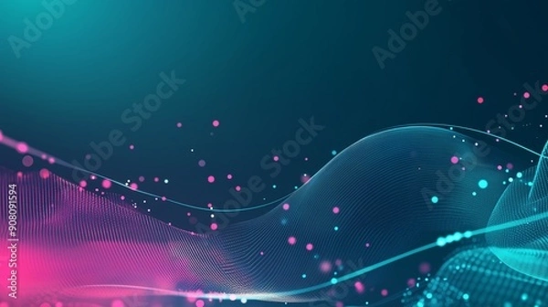 Obraz Teal and Pink Minimalistic Technology Background
