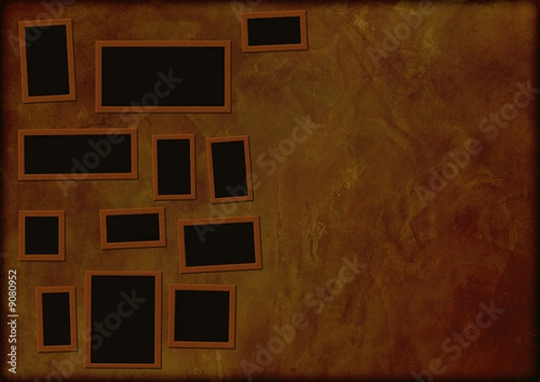Fototapeta Grunge background with frames of brown color