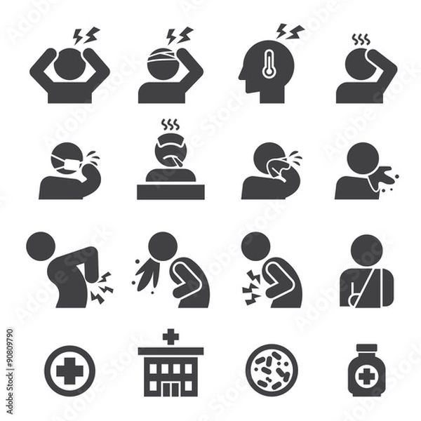 Obraz zestaw ikon chorych