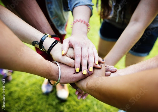 Fototapeta Team Teamwork Relation Together Unity Friendship Concept