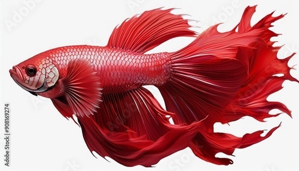 Obraz red fish on a black background