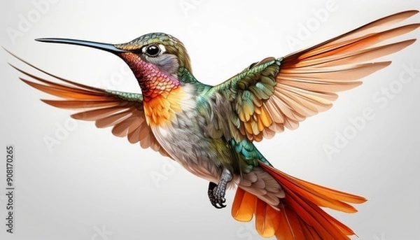 Obraz hummingbird and flower