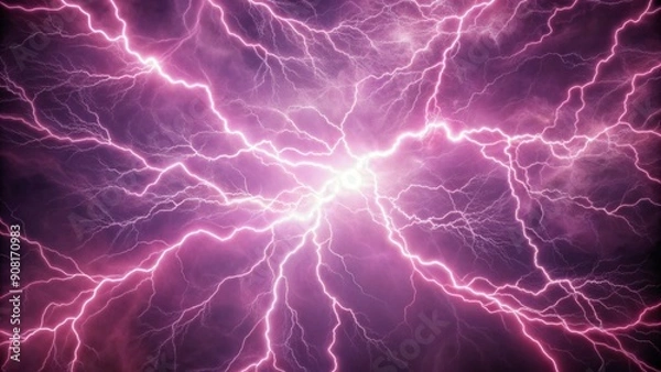 Fototapeta  Image of lightning, electric discharge, seamless website background, desktop wallpaper, soft, warm colors, Abstract image	