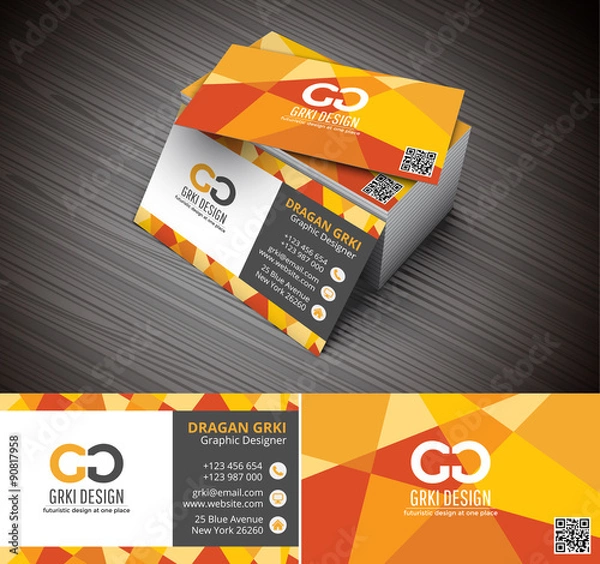 Obraz Vector illustration of creative business card mock-up.