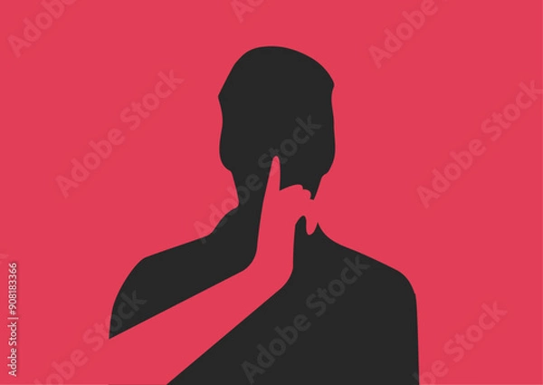 Obraz Hand keeping silence of a person illustration
