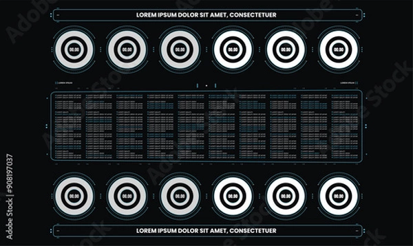 Fototapeta Sci fi HUD Interface templet design