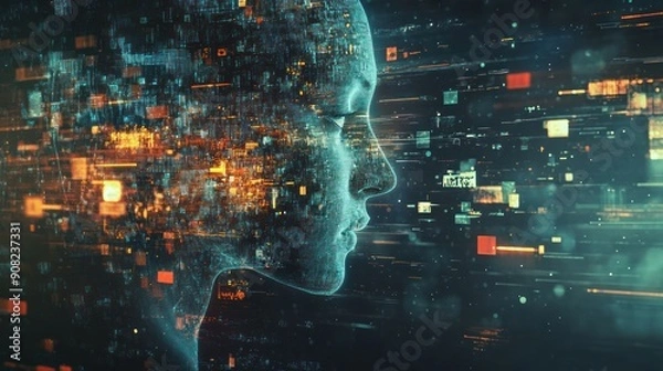 Fototapeta Digital Human: A Glimpse into the Future of Technology