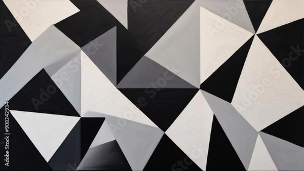 Obraz Black and white minimal elegant art with triangles shapes