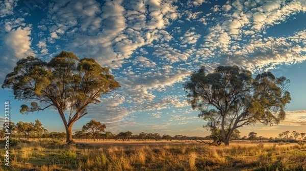 Fototapeta Golden Field with Trees 33