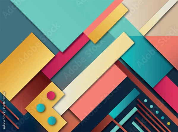 Fototapeta Geometric figures, Background, color, modern