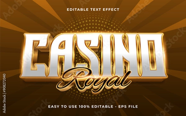 Fototapeta 3d Casino Royal gradient sparkle text style effect template editable text effect