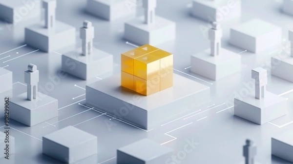 Fototapeta Advancing Growth and Scalability: Implementing Blockchain Technology in Digital Products