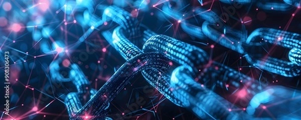 Obraz blockchain technology background