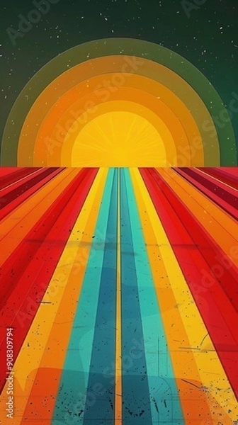 Fototapeta Vintage Vibes. 70s-inspired retro background concept