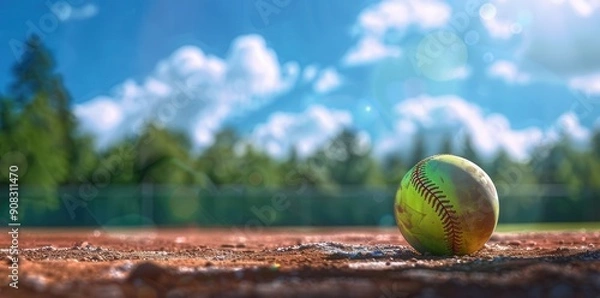 Fototapeta Softball Field. Vivid and detailed softball field background