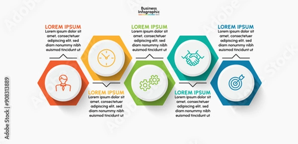 Obraz Business infographic design background template Vector