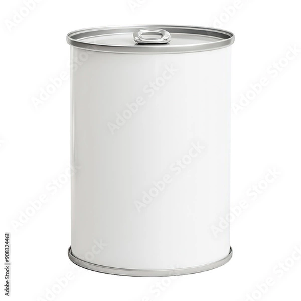 Fototapeta Blank White Soup Can On Transparent Png Background For Canned Food Mockup . Generative ai