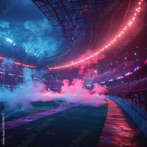 Obraz cyber punk stadium concept art
