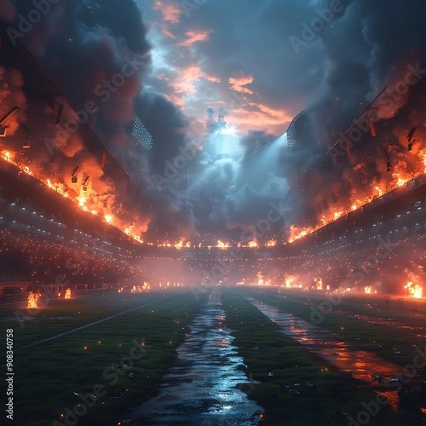 Obraz cyber punk stadium concept art
