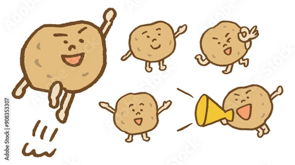 Obraz かわいいじゃがいものキャラ素材