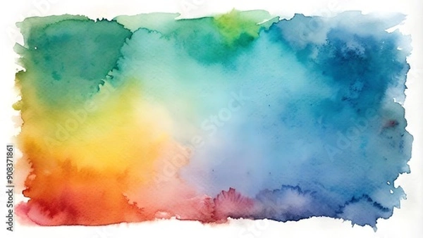Fototapeta Abstract Watercolor Wash on Rough White Paper  Generative AI