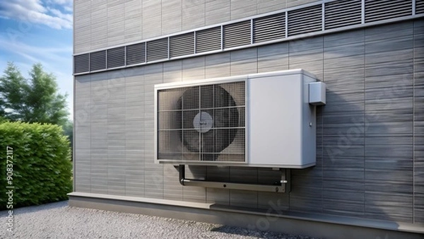Obraz Modern Air Conditioning Unit Installation: A Sleek and Efficient Design  generative AI
