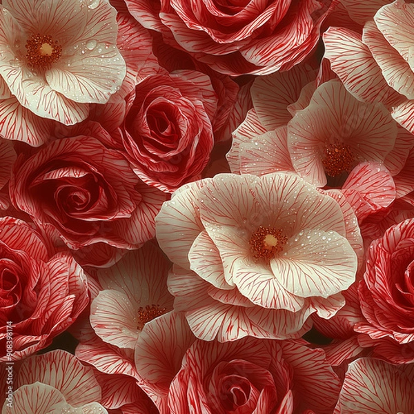 Fototapeta 縞模様のバラのテクスチャパターン