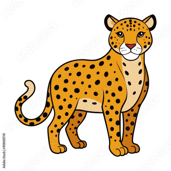 Fototapeta Jaguar isolated on white background.