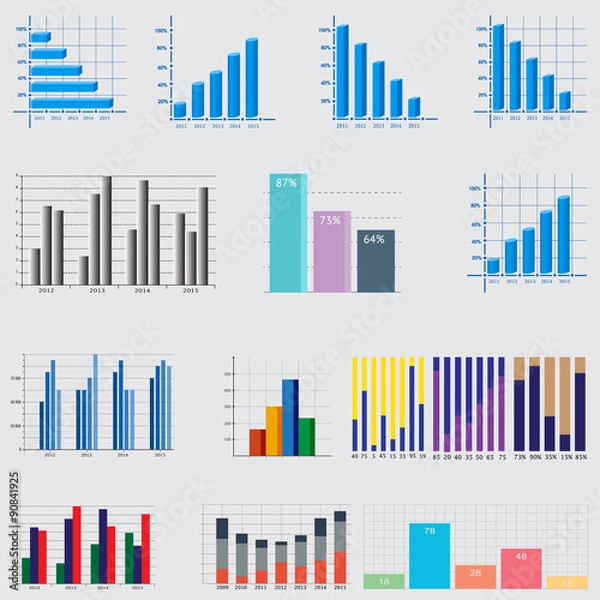 Fototapeta Infographic Elements. business diagrams and graphics