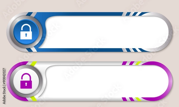 Obraz Vector buttons for your text and padlock