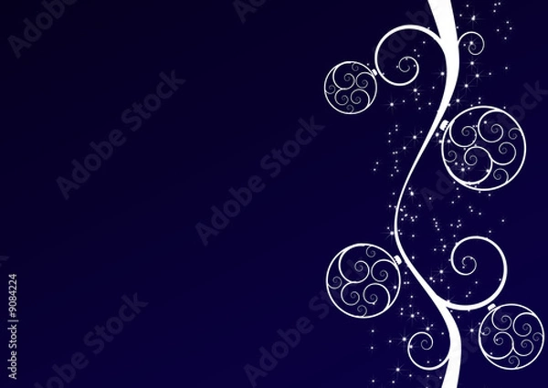 Fototapeta Abstract christmas background with balls and stars