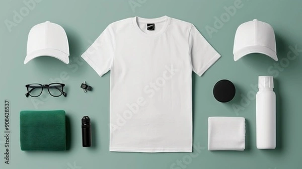 Fototapeta merch branding mockup, isolated background

