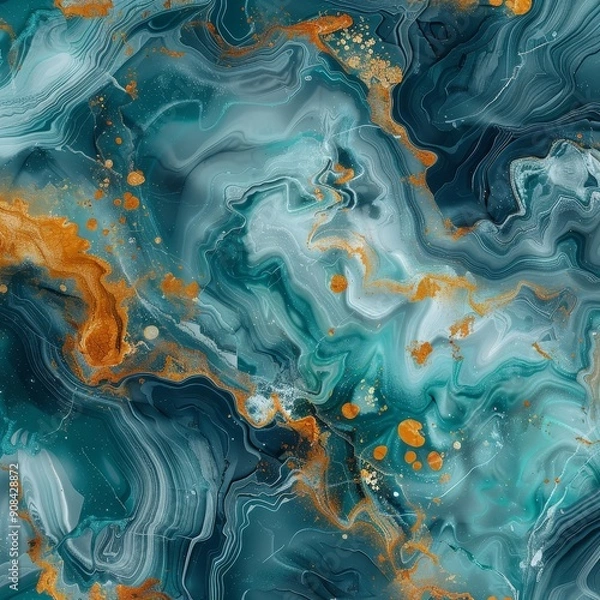 Obraz Abstract Swirling Pattern with Gold Accents