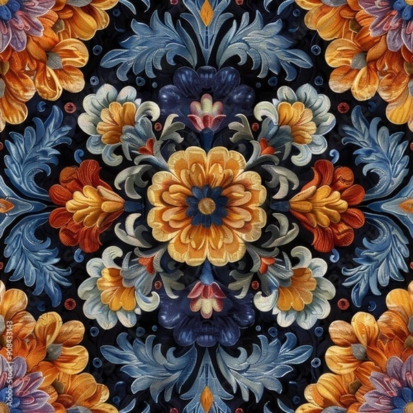 Obraz Floral Design with Embossed Effect